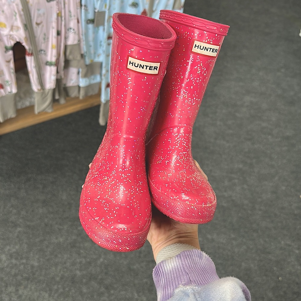 Dark Pink Iridescent Glitter Original Hunter Boots